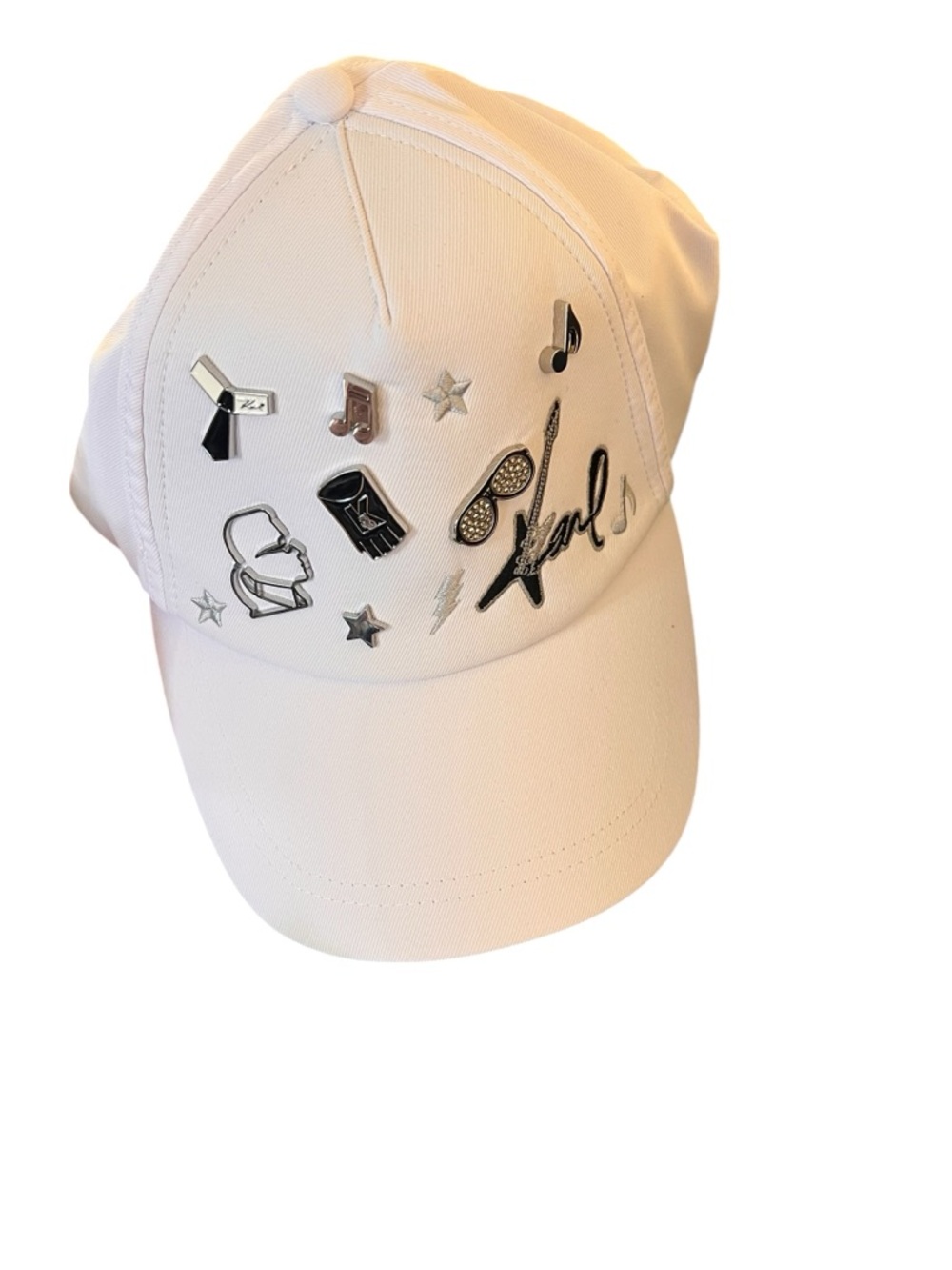 Kurt Geiger Paris NWT gorgeous white embroidered and embellished baseball cap